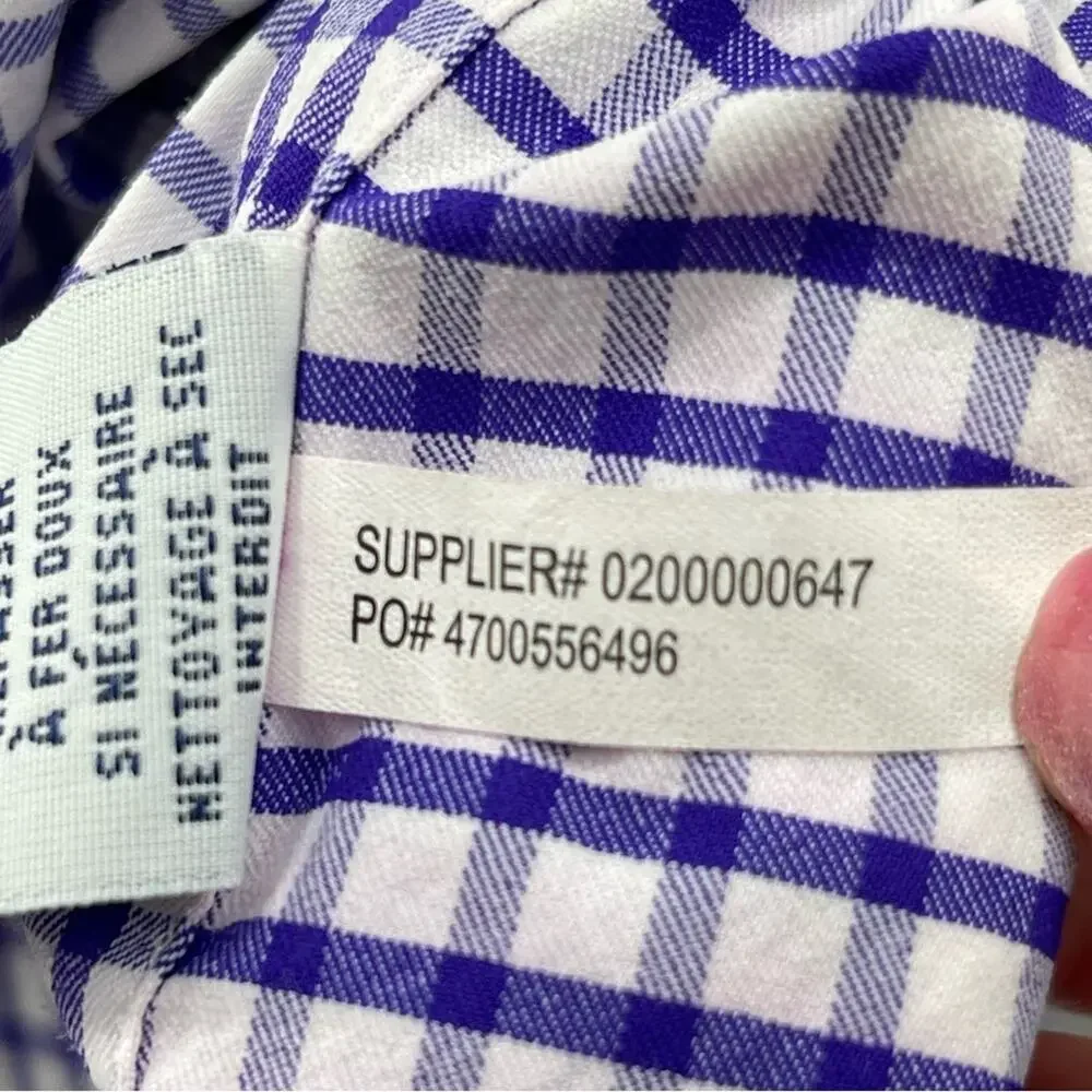 Polo Ralph Lauren Performance Purple Gingham Plaid Stretch Flex Preppy L/S Shirt